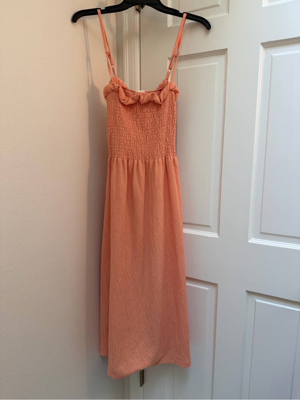 Brand New Peach H&M Midi Sundress with Ruffle Trim
